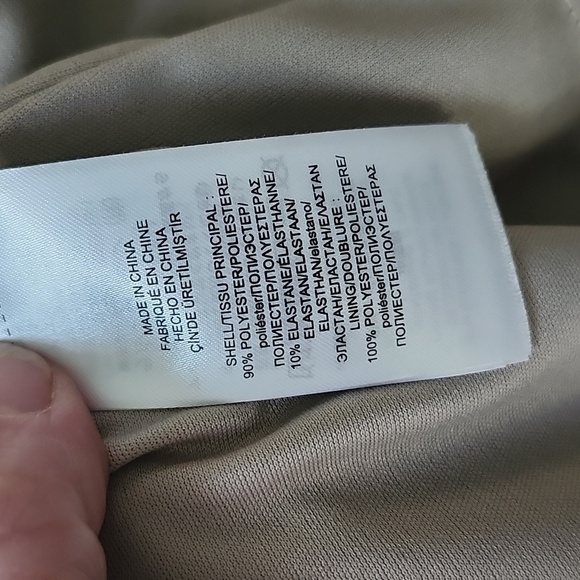 Lauren by Ralph Lauren straight dress size 4 metallic champagne color lined - Picture 9 of 13